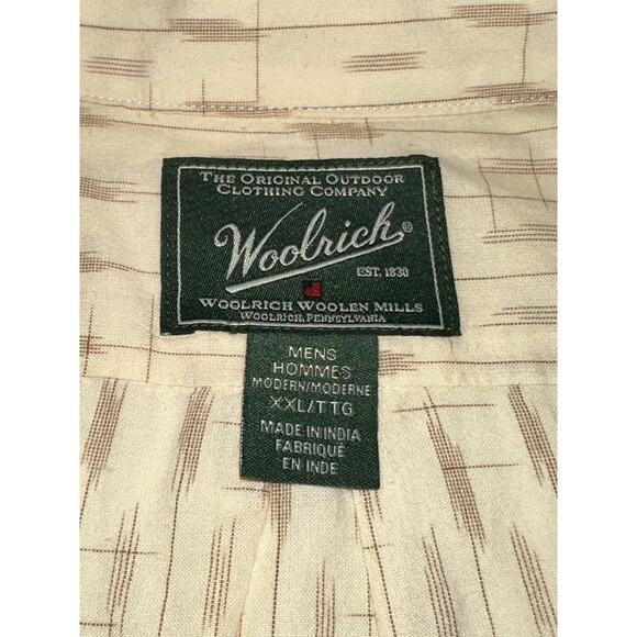 Woolrich Men’s Shirt Button Up Short Sleeve Lightweight Cream XXL   Casual - Picture 3 of 12